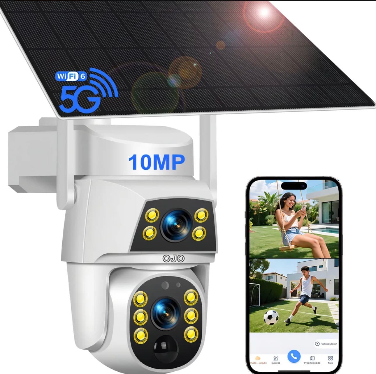 Cámara Solar Wifi de doble lente