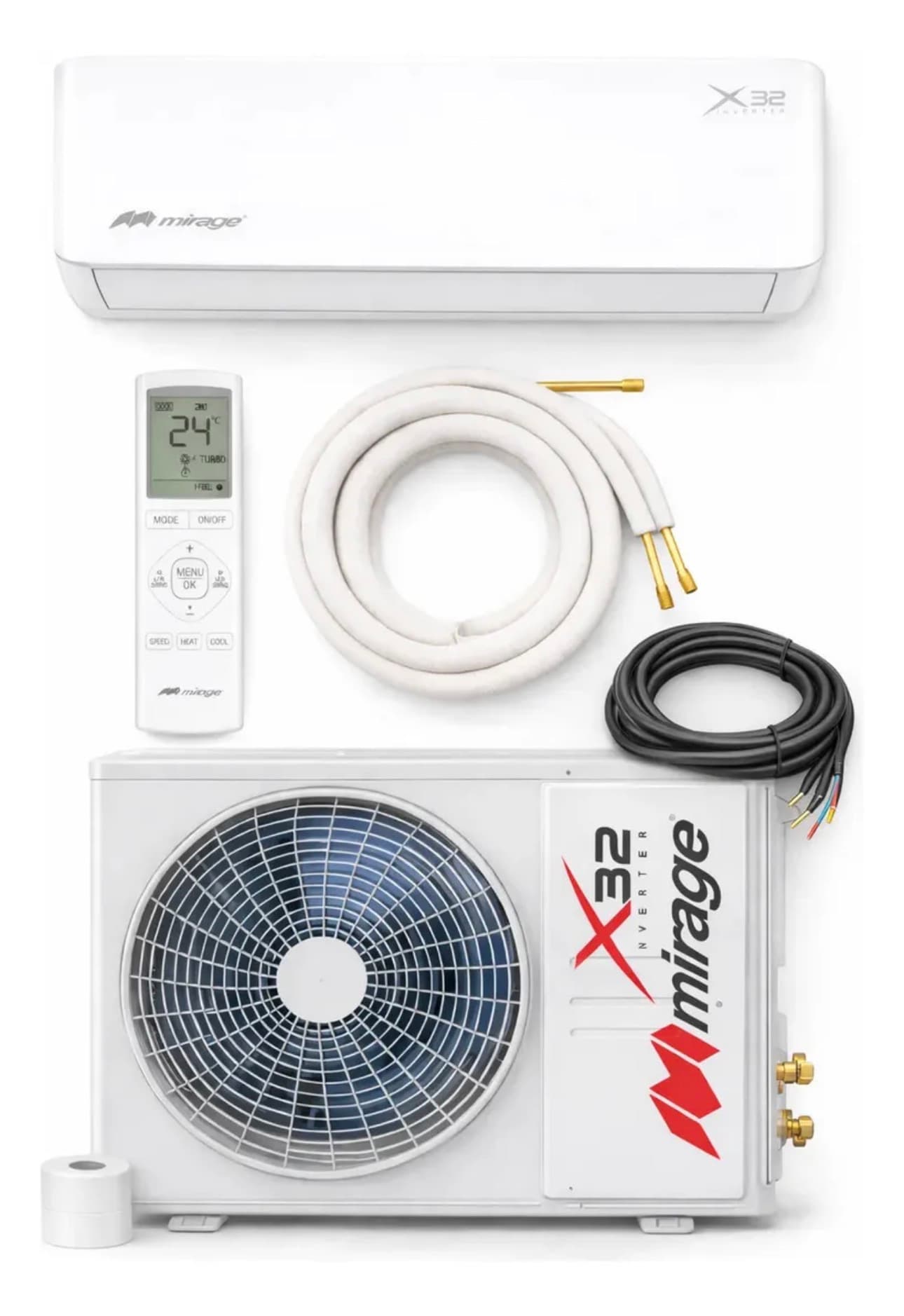 Mirage X32- solo frío 1 tonelada 110V — Incluye Instalación en Ciudad Guzmán, Jalisco y alrededores