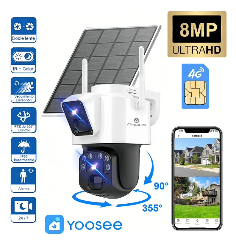 Avidus Cámara Solar 4G